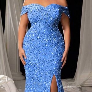 Brand new Stunning Blue Sequin Gown